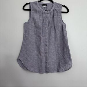 Sleeveless Linen Button Down
